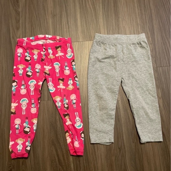 GAP Pink and Gray Leggings Set Comfortable Stretchy Bottoms size 2T - Picture 3 of 3